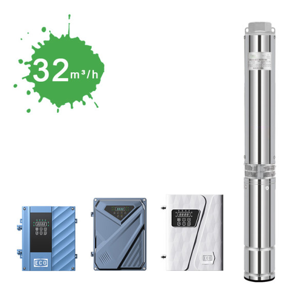 ECOCORE high speed deep well pump | 32m3/h flow | 6000RPM DC Brushless Motor | Agricultural Irrigation | Solar Water Pump Factory
