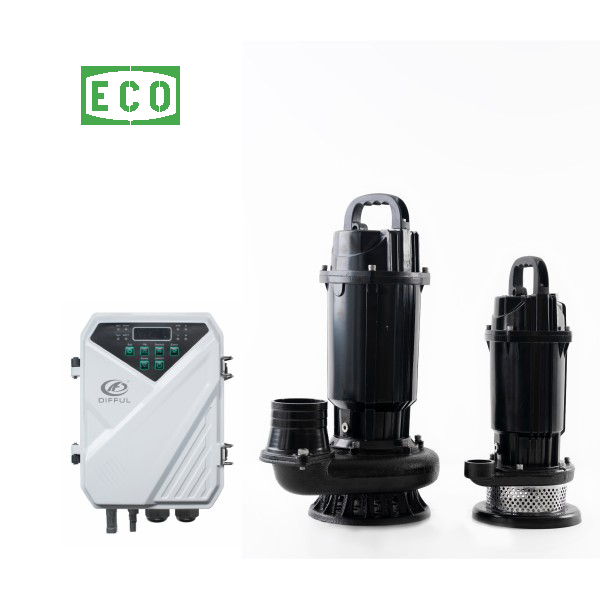 Large flow solar submersible pump for agricultural irrigation