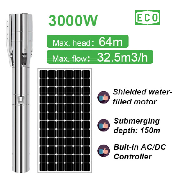 3000W solar powered submersible water pump solar bore pumps solar pump for agriculture solar well pump kits